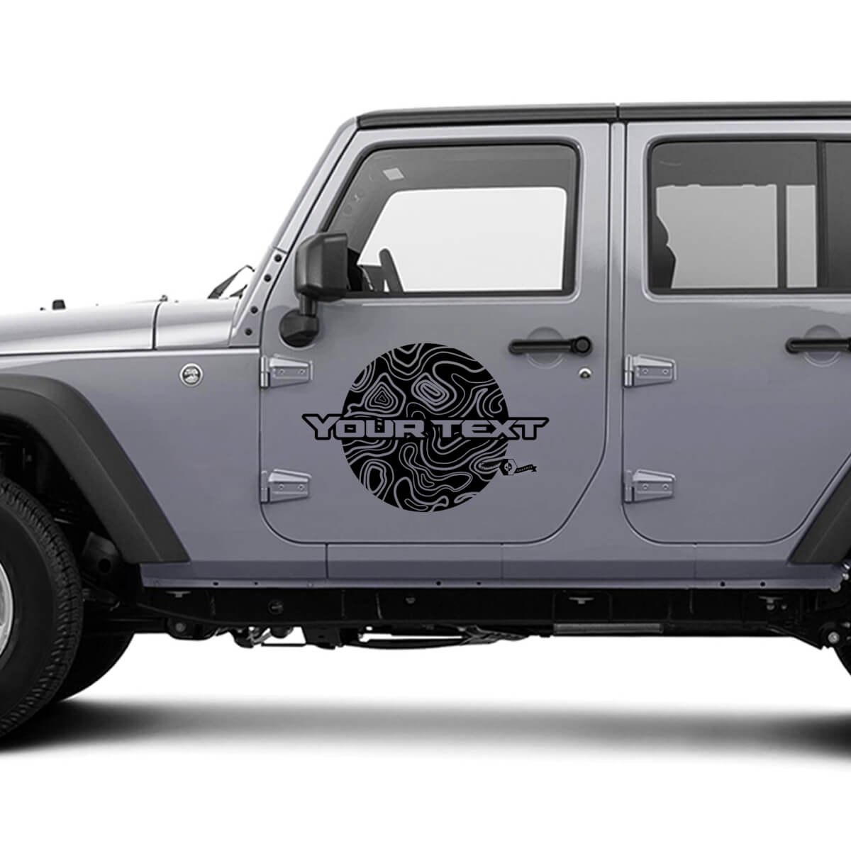 Contour Map Door Circle Graphics Vinyl Wrap Sticker Decal for Jeep Wrangler