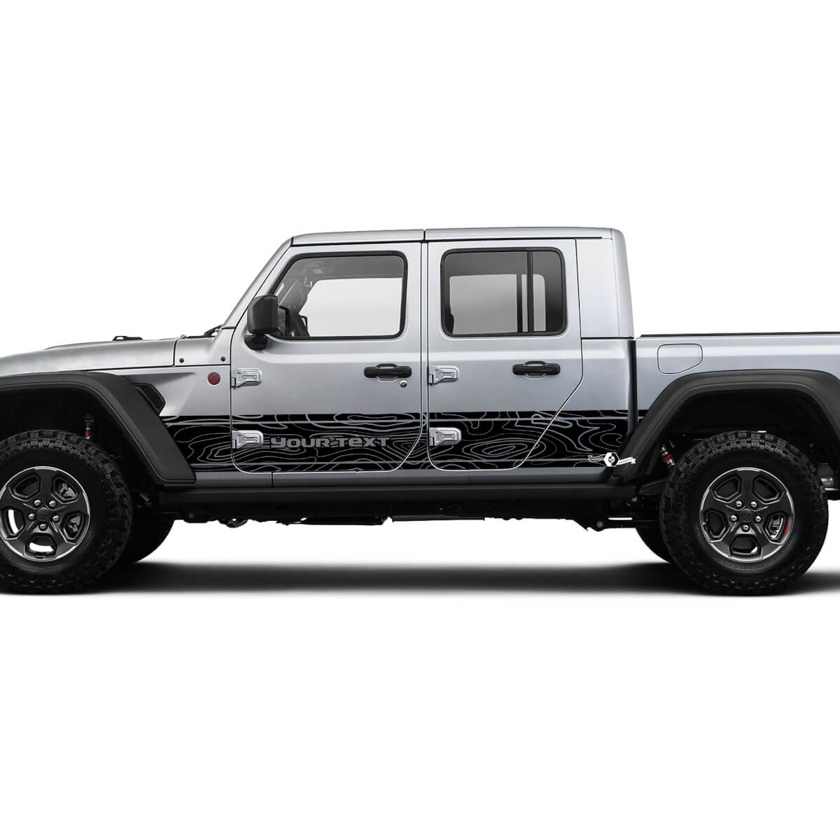 Contour Map Side Door Unique Decal Vinyl Sticker Graphics Kit Custom Text for Jeep Gladiator JT