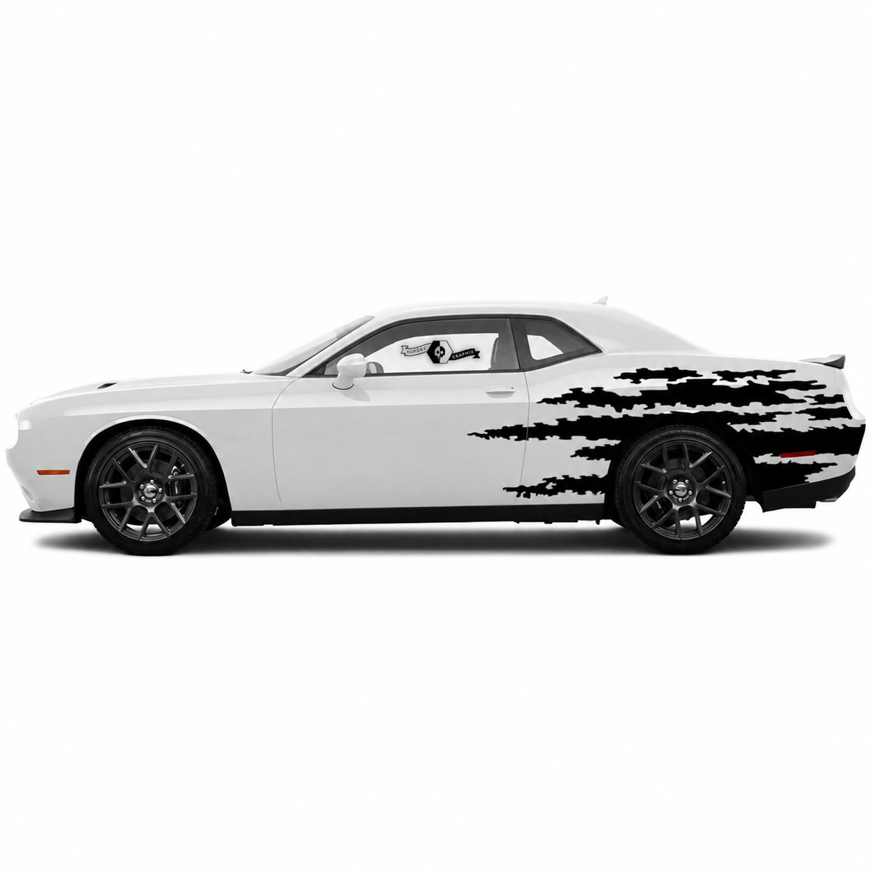 Torn Slash Pair Side Rear Fender Vinyl Decal Sticker for Dodge Challenger Hellcat