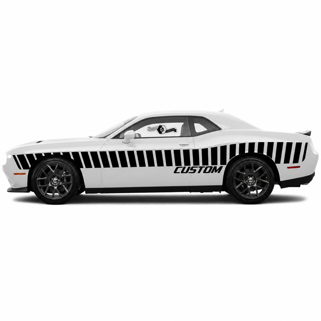 CUSTOM Sloped Racing Stripes Door Vinyl Decal Sticker for Dodge Challenger Hellcat