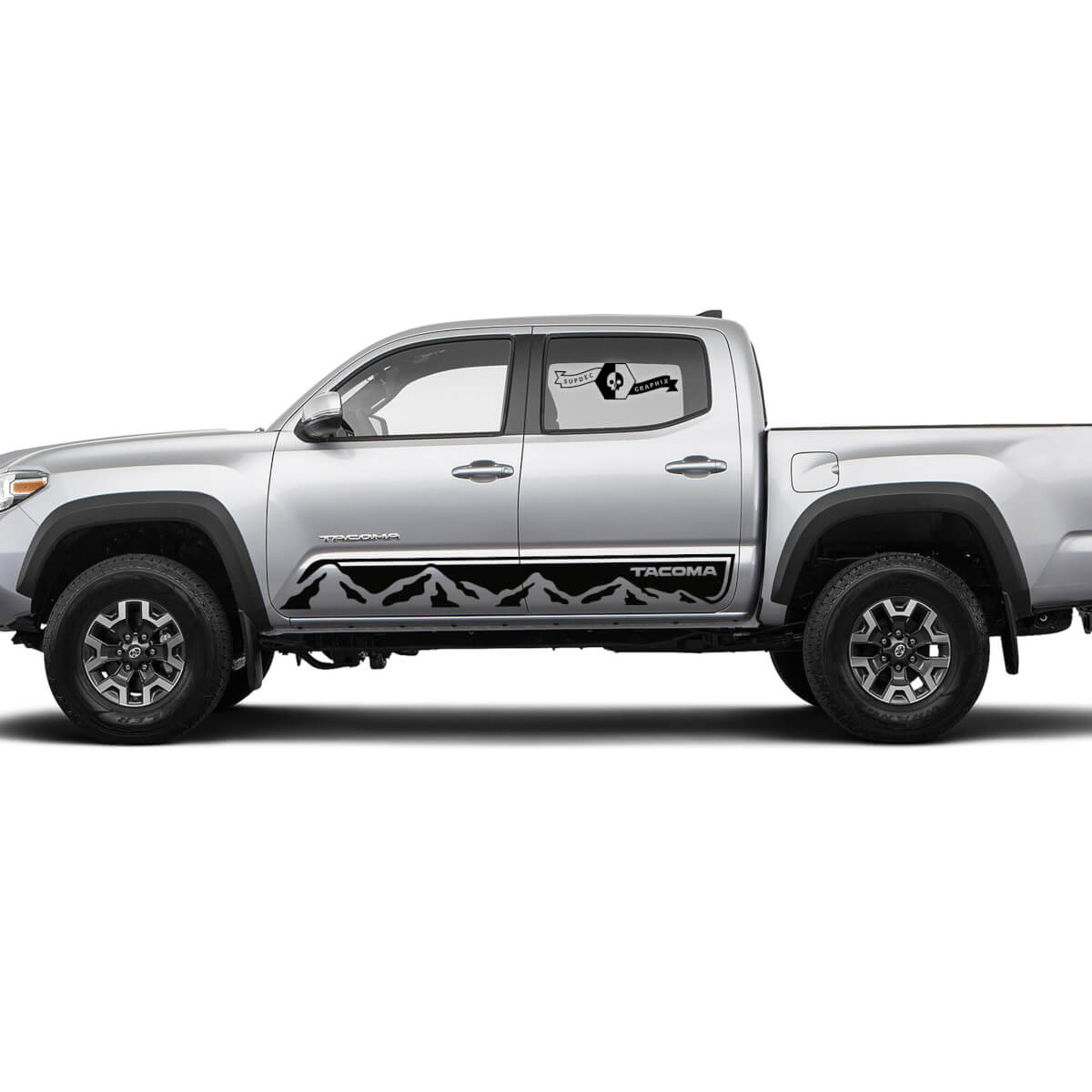 Pair Stripes for Tacoma Side Rocker Mountains Panel Vinyl Stickers Decal fit to Toyota Tacoma 