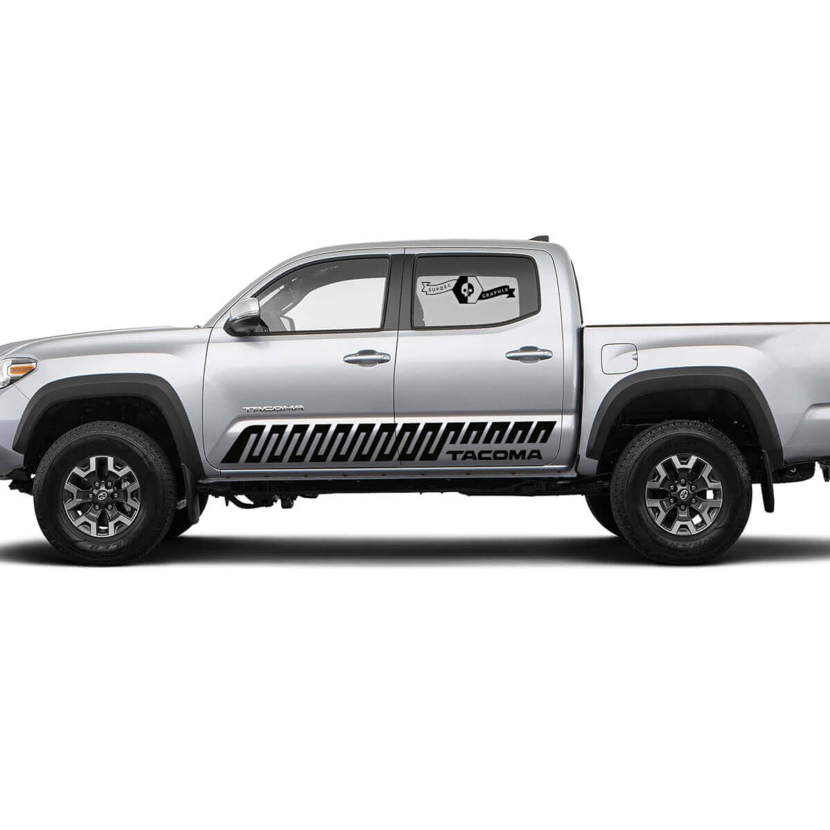 Pair Stripes for Tacoma Side Rocker Panel Crankle Lines Style Vinyl Stickers Decal fit to Toyota Tacoma 