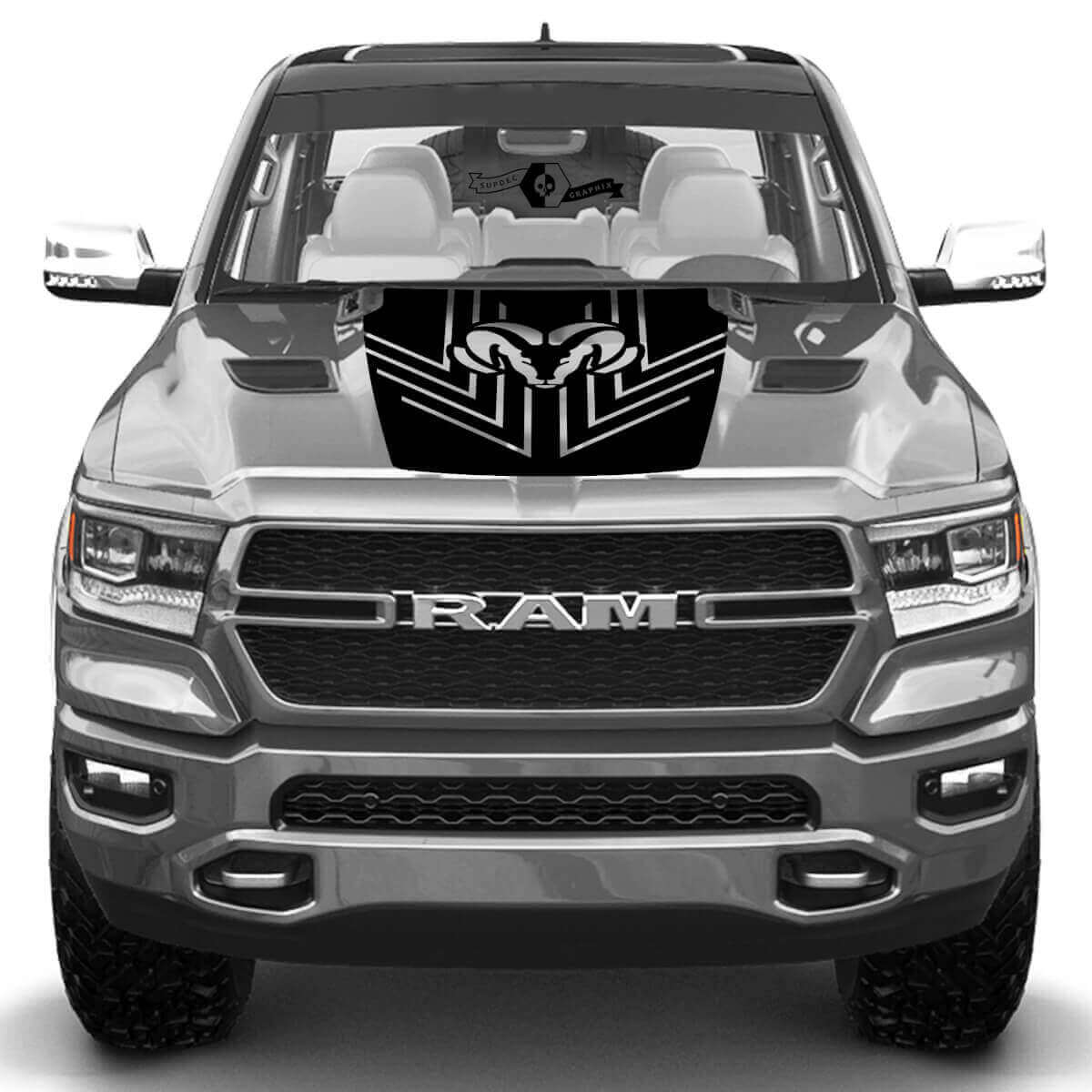 Rebel Arrow Line Hood Vinyl Decal for Dodge Ram Truck