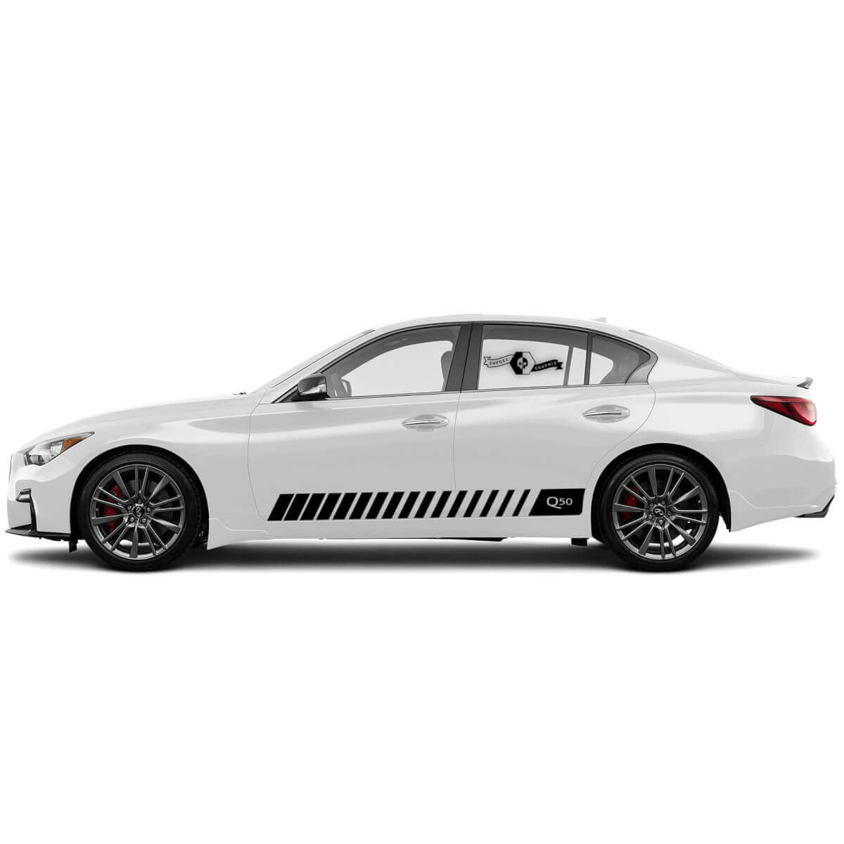 Pair Decal Sticker Side door oblique line Stripe for INFINITI Q50 Q60