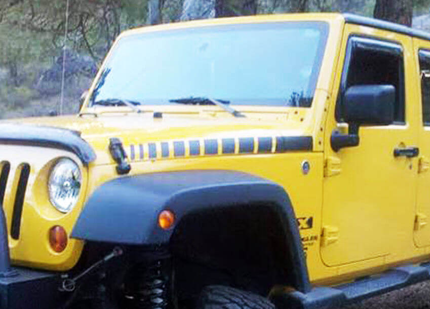 Strobe Side Hood Stripes Vinyl Decal Set for Jeep Wrangler