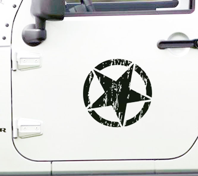 2 Jeep Star Black Ops Oscar Mike Wrangler YK JK Sticker Decal