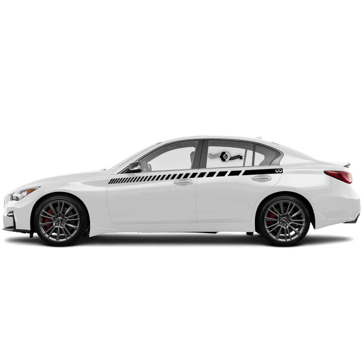 Checkered Side Stripes Vinyl Decal Kit for Infiniti Q50 Q60