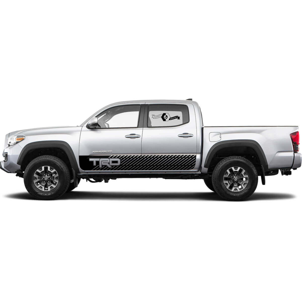 TRD off road Lines Rocker Panel BedSide Side Vinyl Stickers Decal fit to Toyota Tacoma Tundra all years