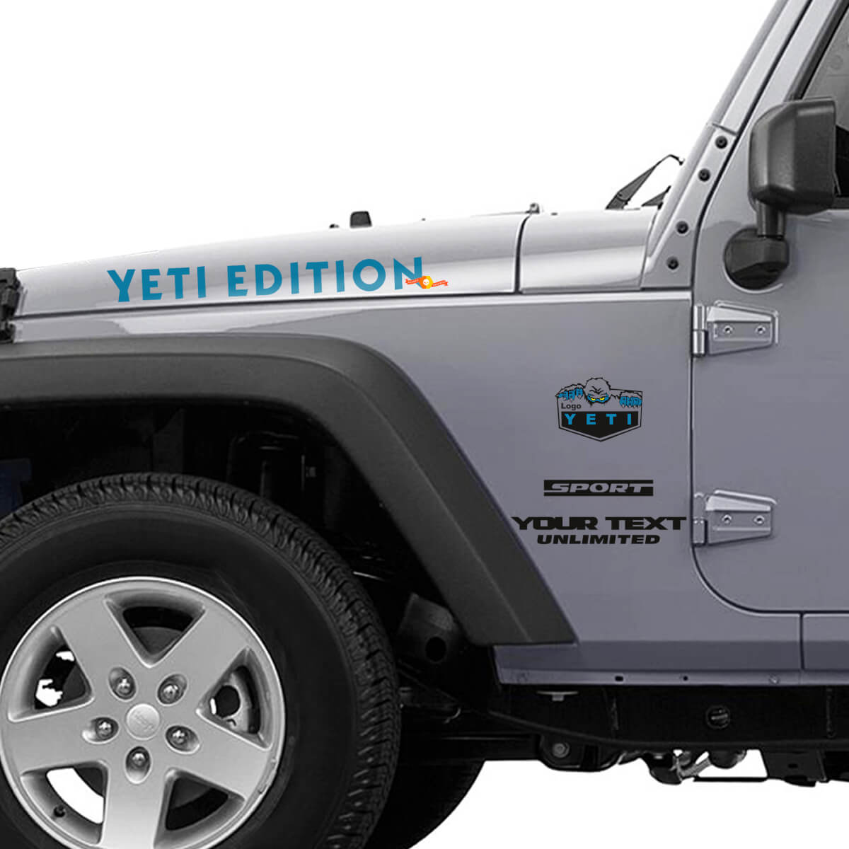 Yeti Edition Hood and Side Vinyl Decals it for Jeep Wrangler YK JK XJ