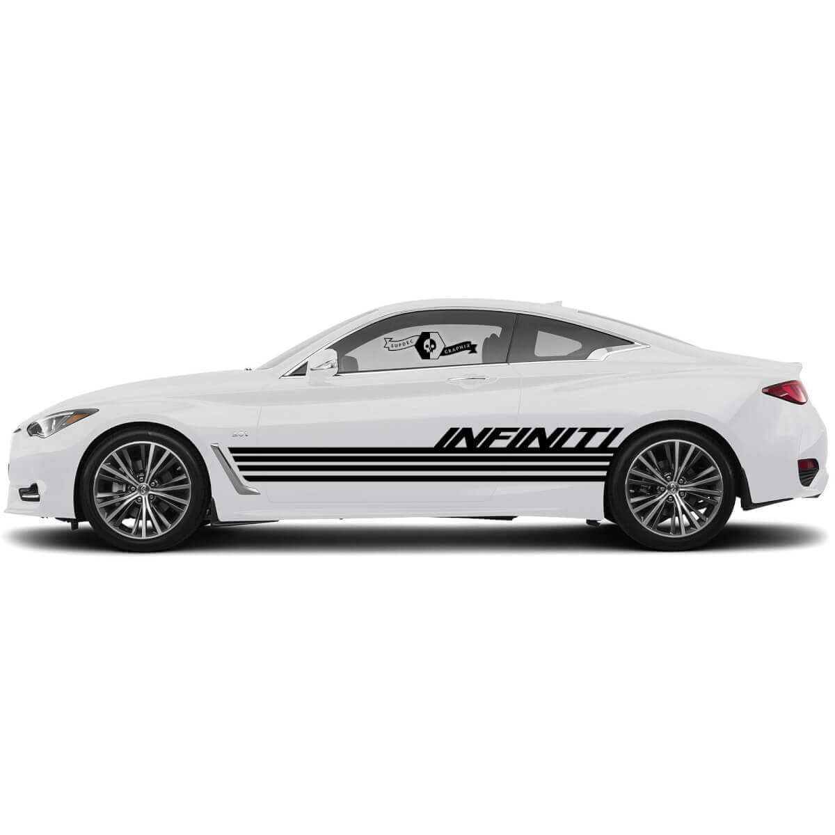 Pair Modern Decal Sticker large wide door Stripe for INFINITI Q50 Q60