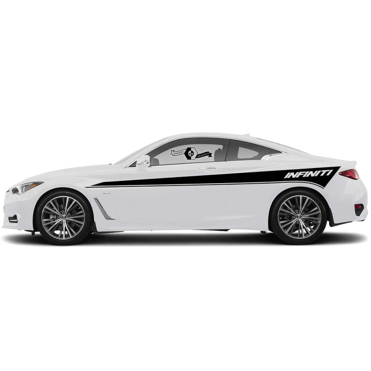 Pair Door Accent Body Strip Side Decal Perspective Sticker door Stripe for INFINITI Q50 Q60