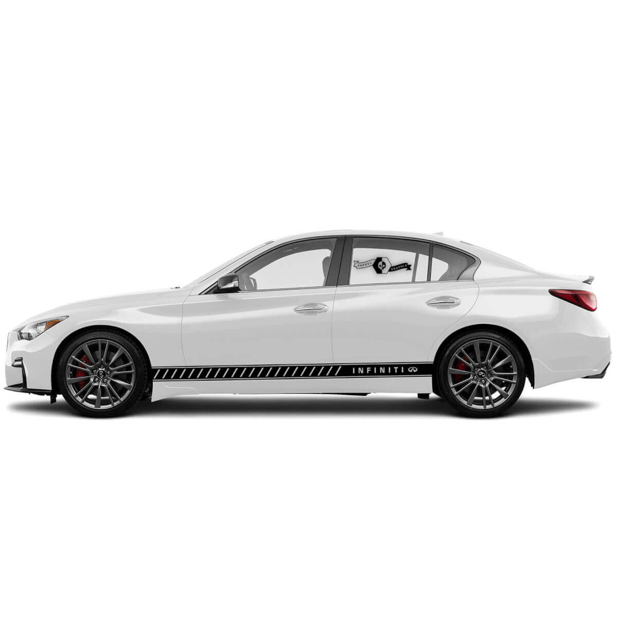 2 New Decal Rocker Panel Sticker Modern Slim Stripe for INFINITI Q50
