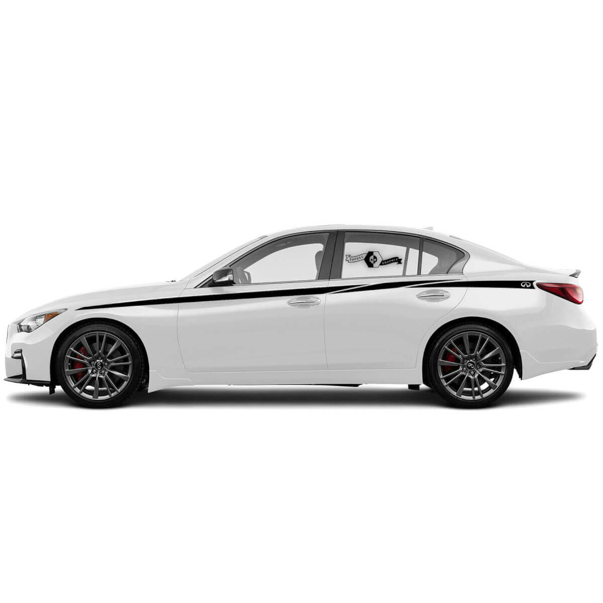 Branded Stripes Side Vinyl Decal Kit for Infiniti Q50 Q60