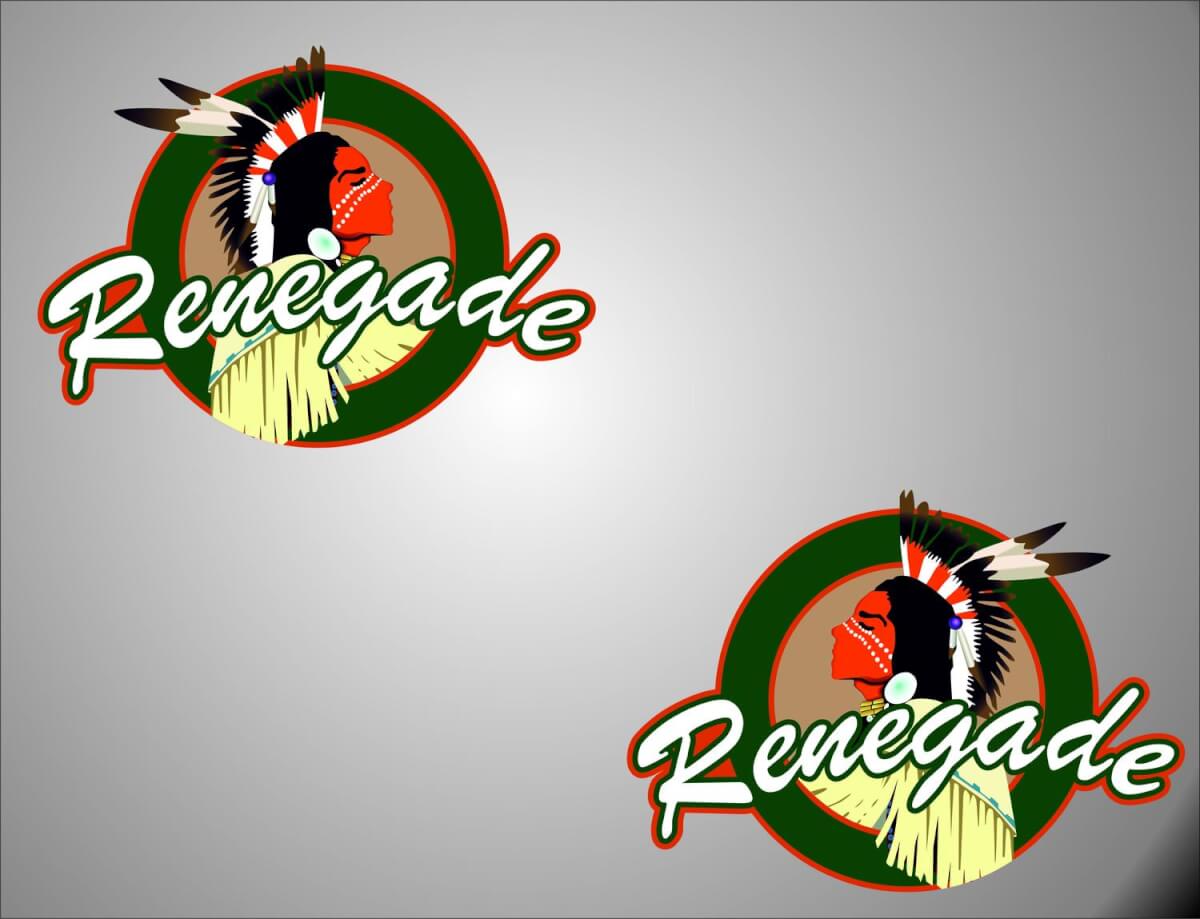 Renegade Left Right Logo Vinyl Sticker Decals for Jeep Wrangler