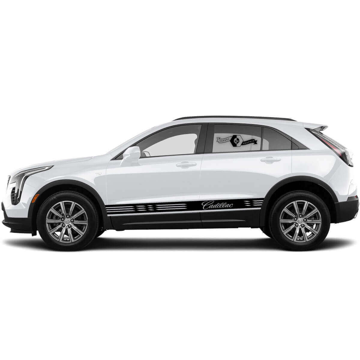 New Decal Rocker Panel Sticker Horizontal Lines Vinyl Stripe for Cadillac XT4 2 