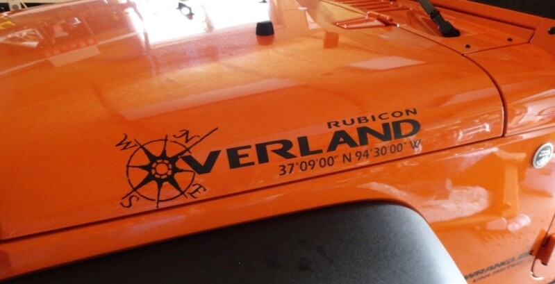 Overland Rubicon Mountain Hood Sticker Decal for Jeep Overland Rubicon