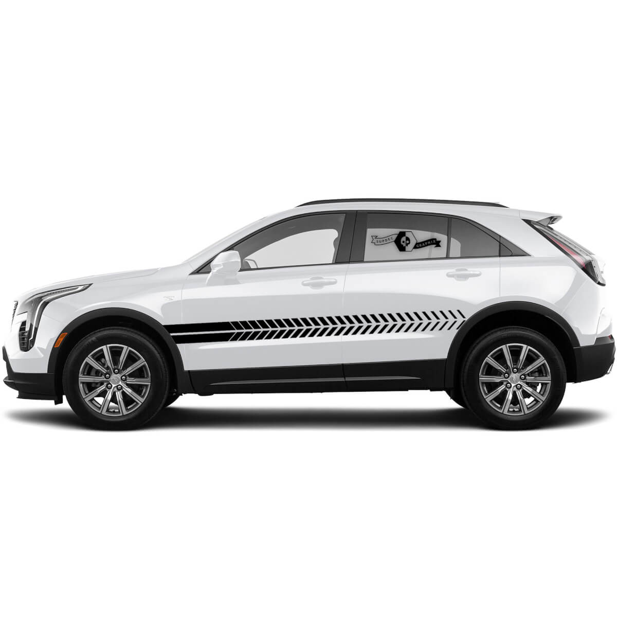 2 New Decal Door Sloping Lines Sticker Lines Stripe for Cadillac XT4