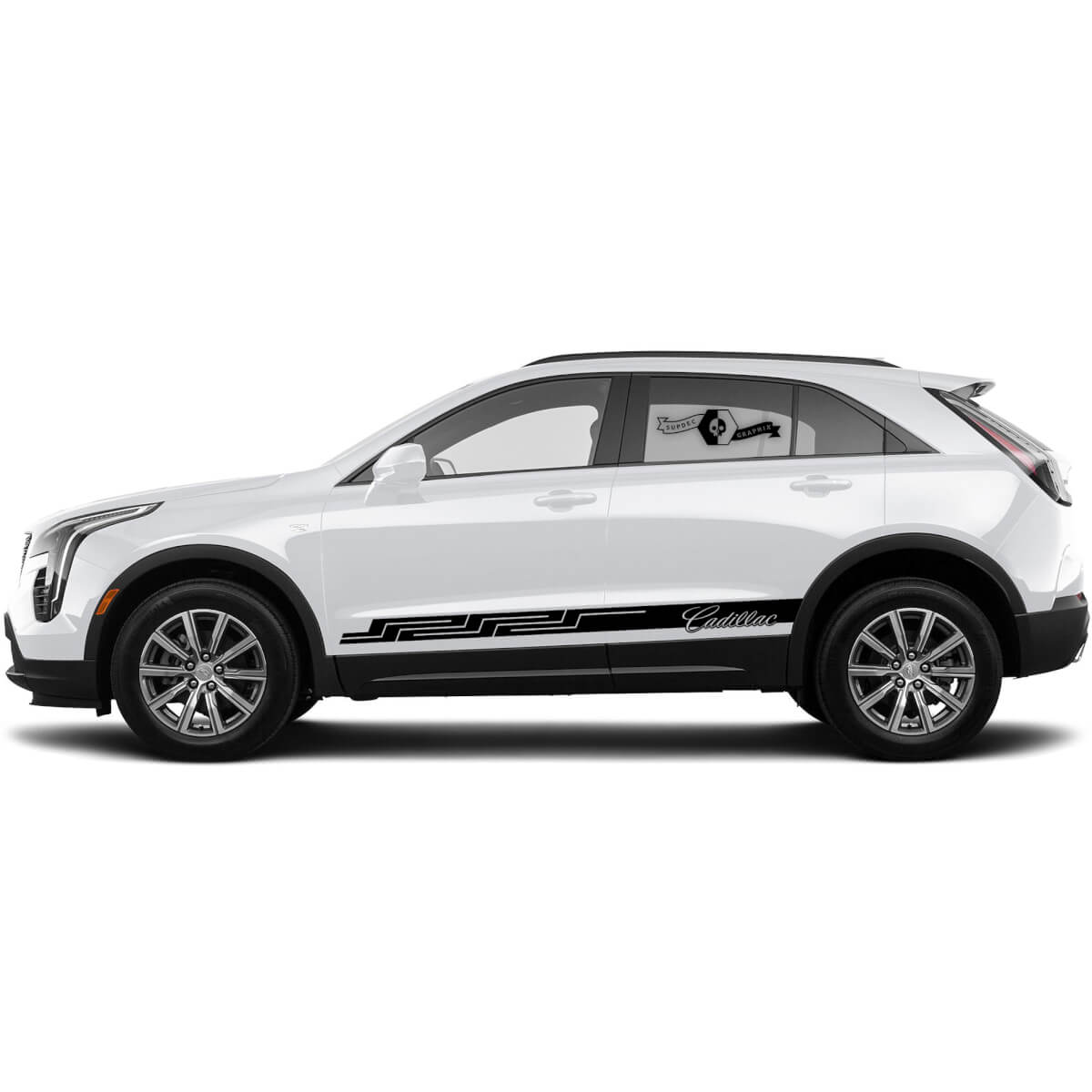 2 New Decal Rocker Panel Sticker Lines Pattern Stripe for Cadillac XT4