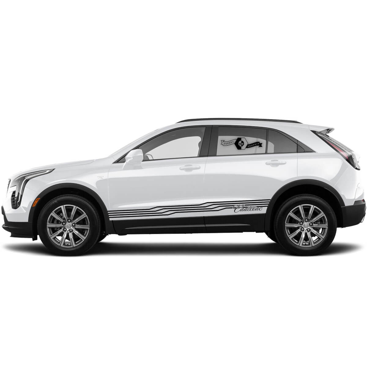 2 New Decal Rocker Panel Sticker Lines Curve Lines Illusion Stripe for Cadillac XT4