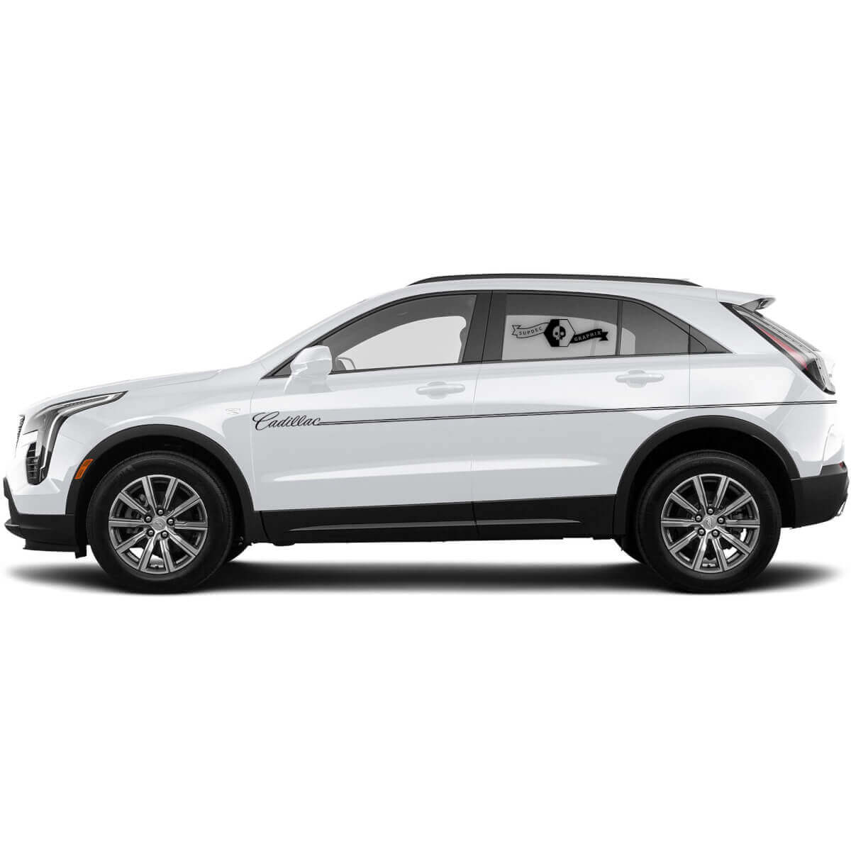 2 New Decal Rocker Panel Sticker Lines Split Thin Lines Classic Stripe for Cadillac XT4