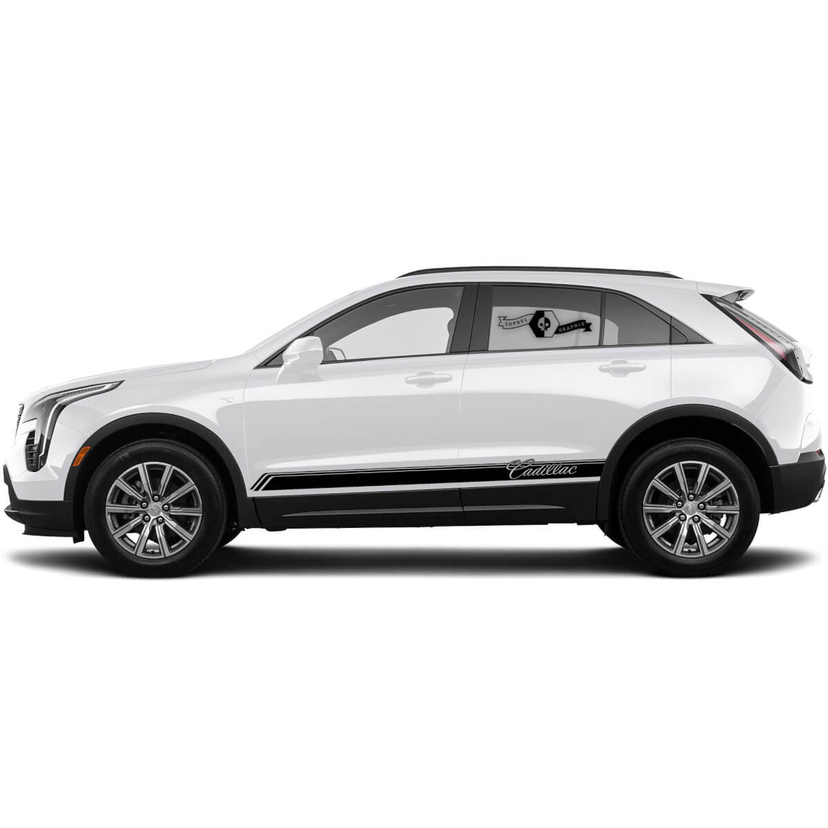 2 New Decal Rocker Panel Sticker Lines Triple Trim Thin Lines Classic Stripe for Cadillac XT4