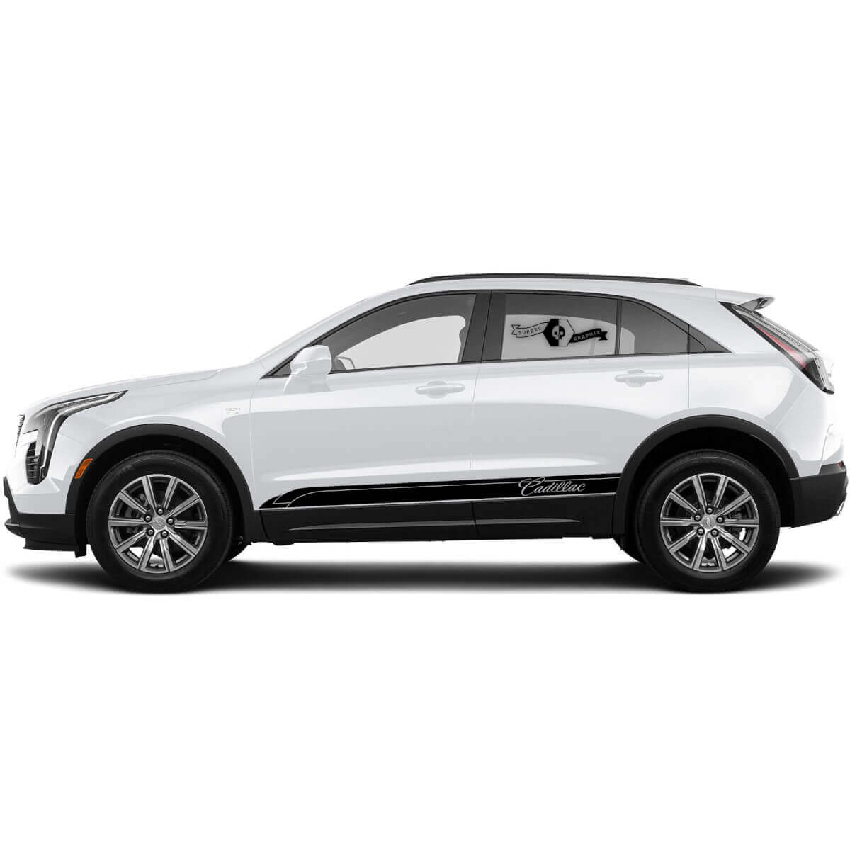 2 New Decal Rocker Panel Sticker Lines Triple Thin Lines Classic Stripe for Cadillac XT4