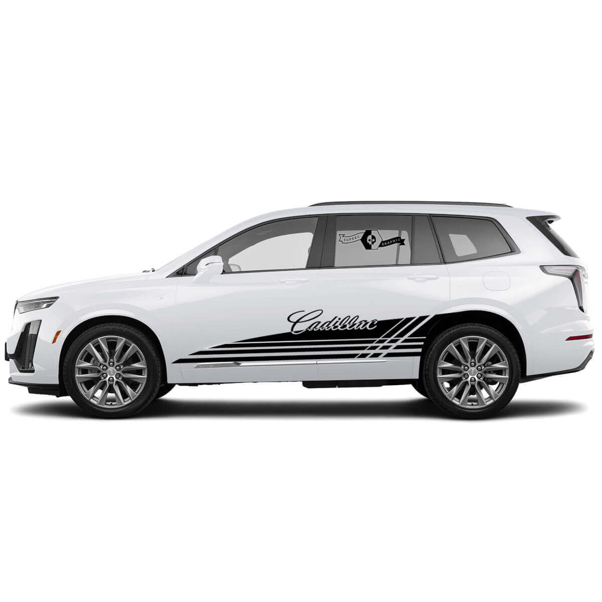 2 New Decal Sticker Stylish Rocker Panel Accent  Lines Wrap vinyl Decal for Cadillac XT6