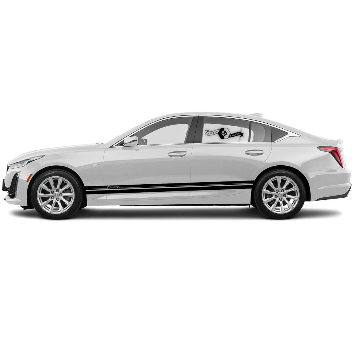 2 New Decal Sticker Stylish Rocker Panel Accent split Stripe vinyl Decal for Cadillac CT5