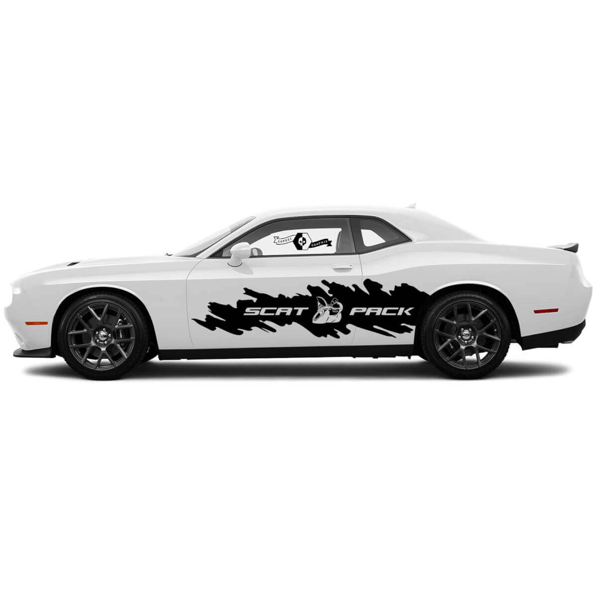 2 Side Destroyed Big Splash Wrap Side Vinyl Decals Graphics Sticker for Dodge Challenger