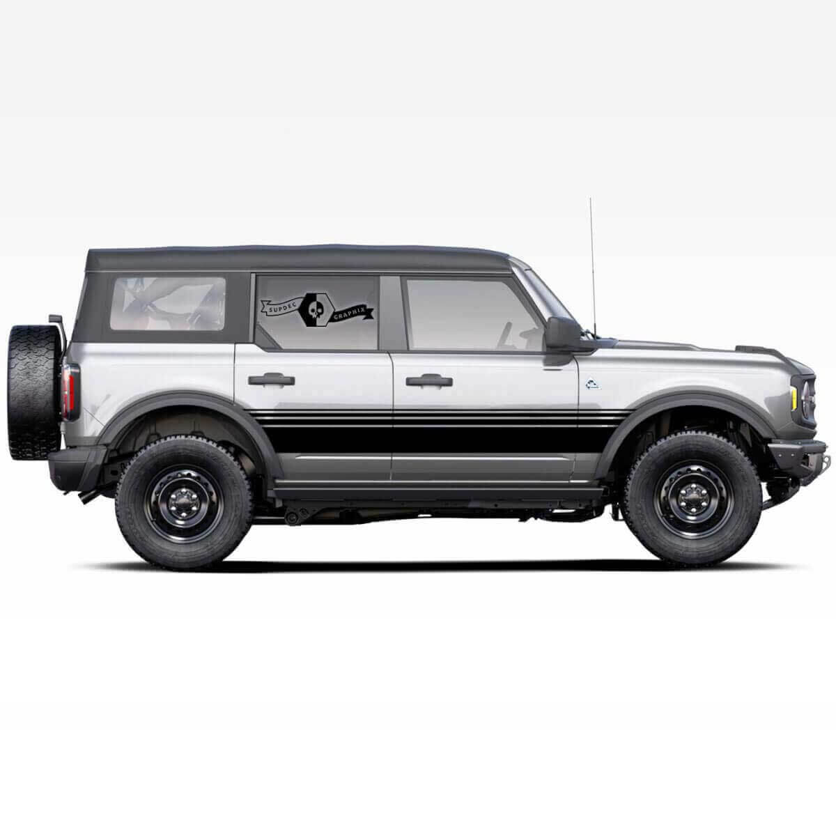 Wide Straight Side Stripes Vinyl Decal for Musclecar horse 2021 