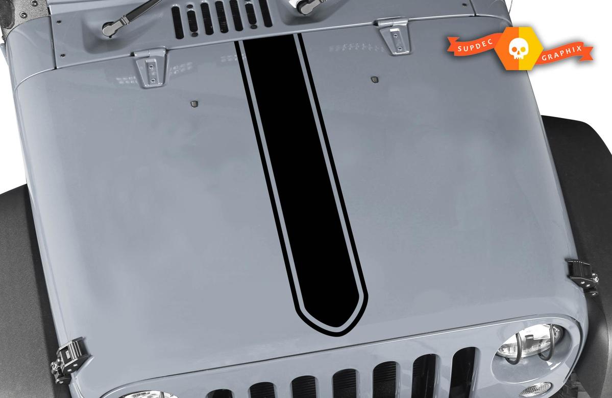 Jeep Wrangler Rubicon  Hood Stripe  Sticker Decal