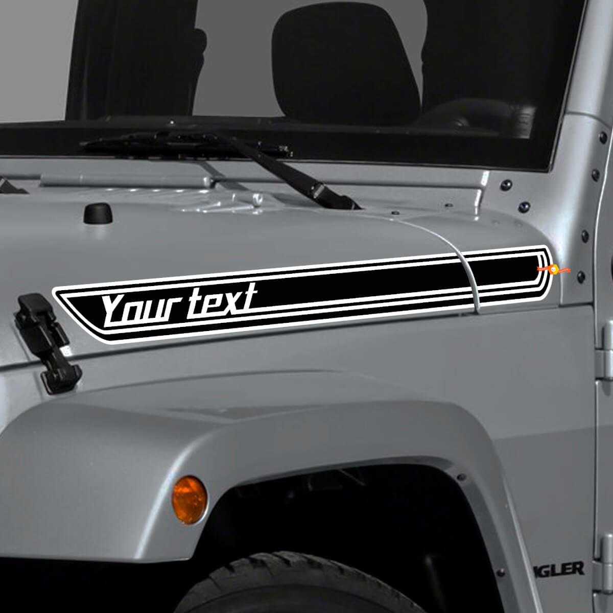 Custom Outline Hood Stripes Vinyl Decal for Jeep Wrangler and CJ