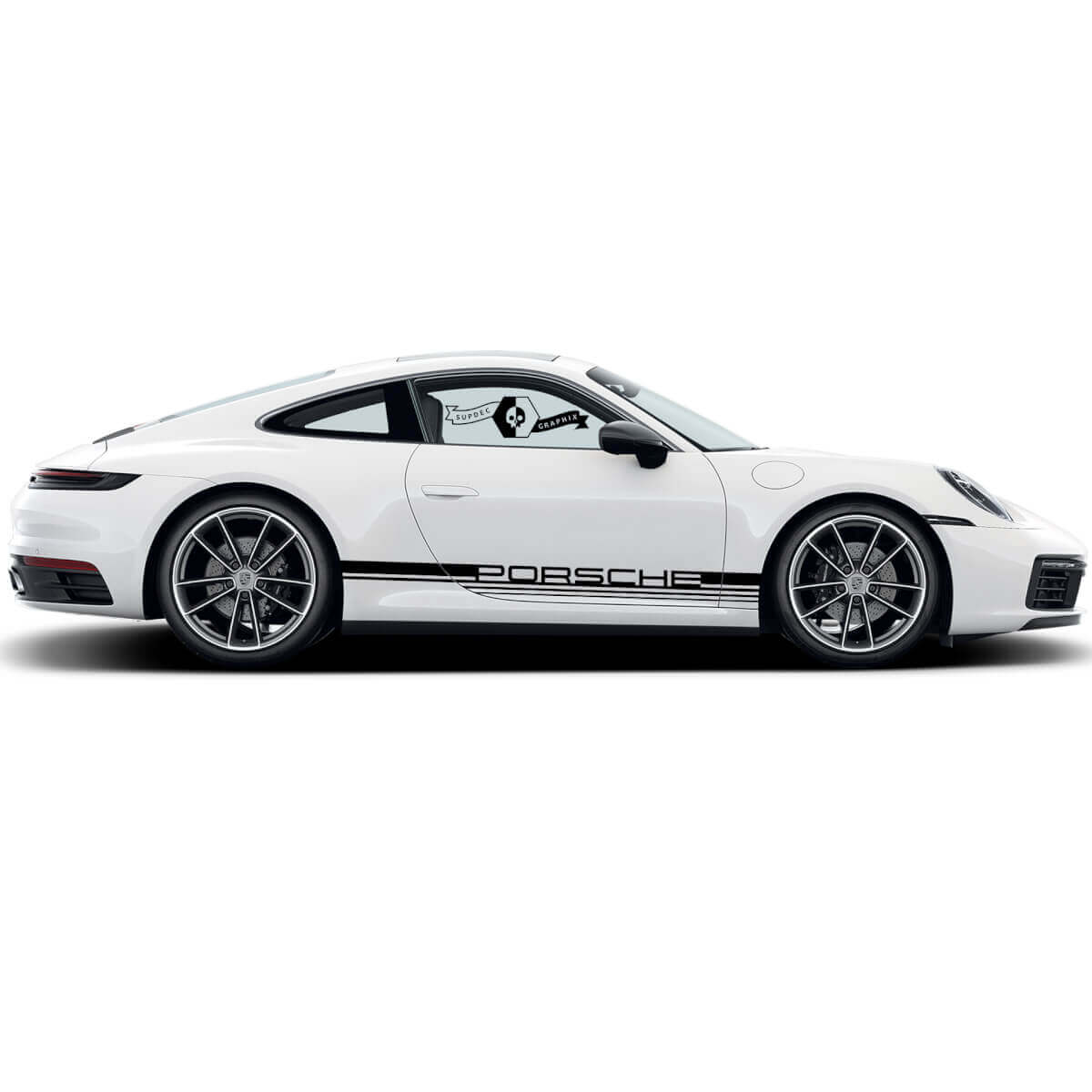 2 Porsche 911 Porsche Carrera Classic Side horizontal line Stripes Doors Kit Decal Sticker 