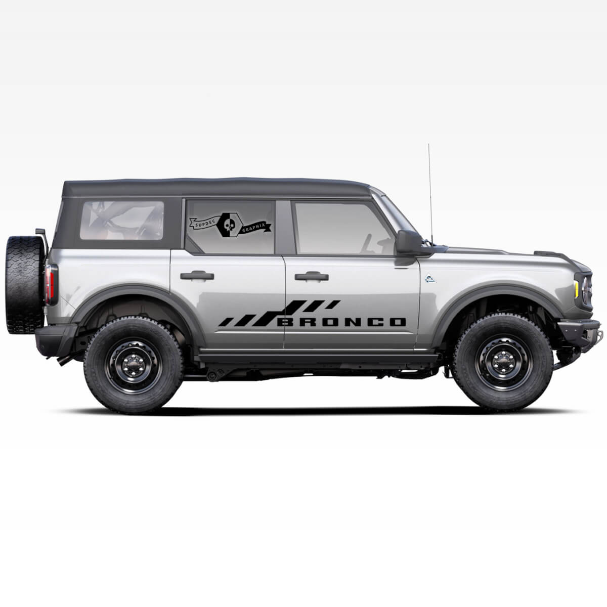 Pair of Bronco Side Mpdern Doors Stripe Decals Stickers for Ford Bronco 2021