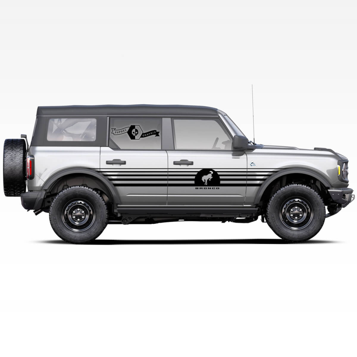 Paar Bronco Hengst Hengst Logo Streifen Seitentüren Streifen Aufkleber Aufkleber für Ford Bronco 2021