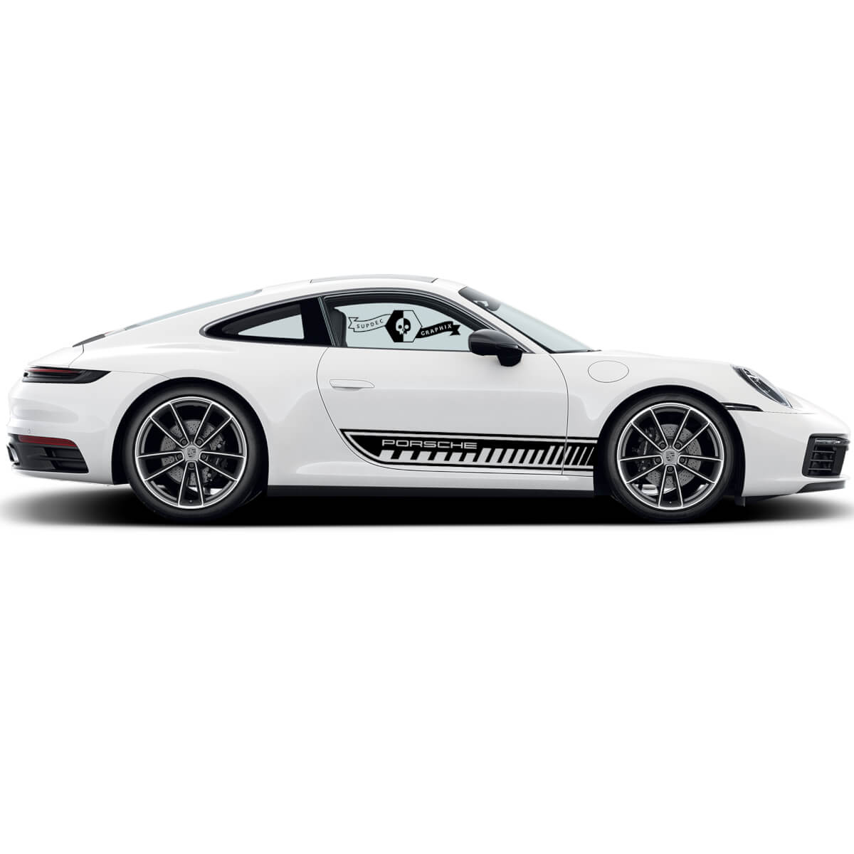 2 Porsche 911 Porsche Carrera Rocker Panel Side Stripes Doors Trim Kit Decal Sticker 