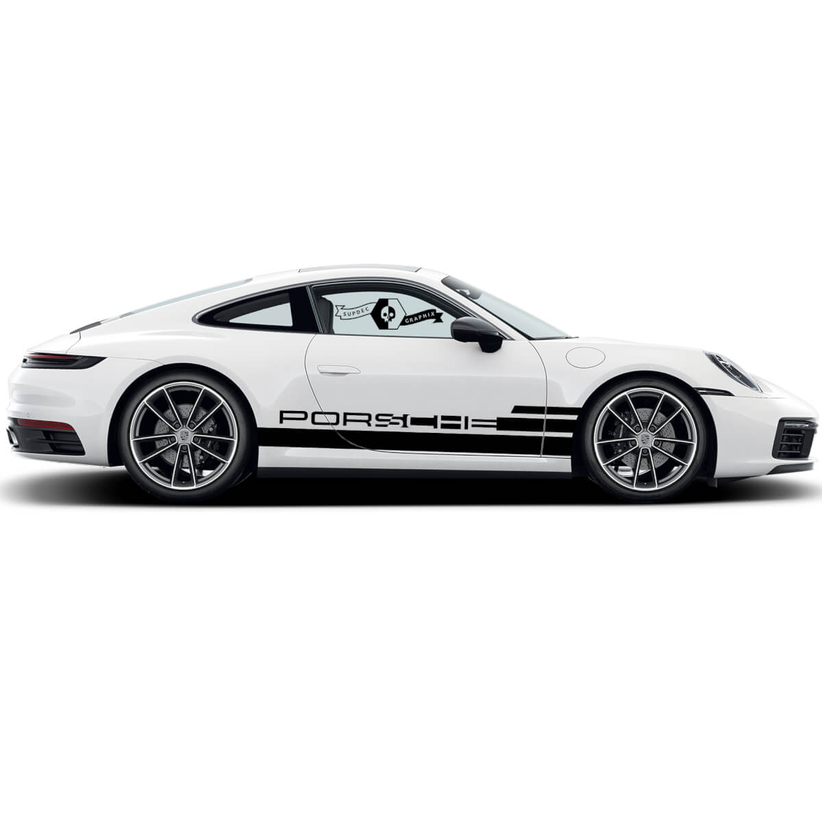 2 Porsche 911 Porsche Carrera Rocker Panel Side Stripes Doors Wrap Trim Kit Decal Sticker 