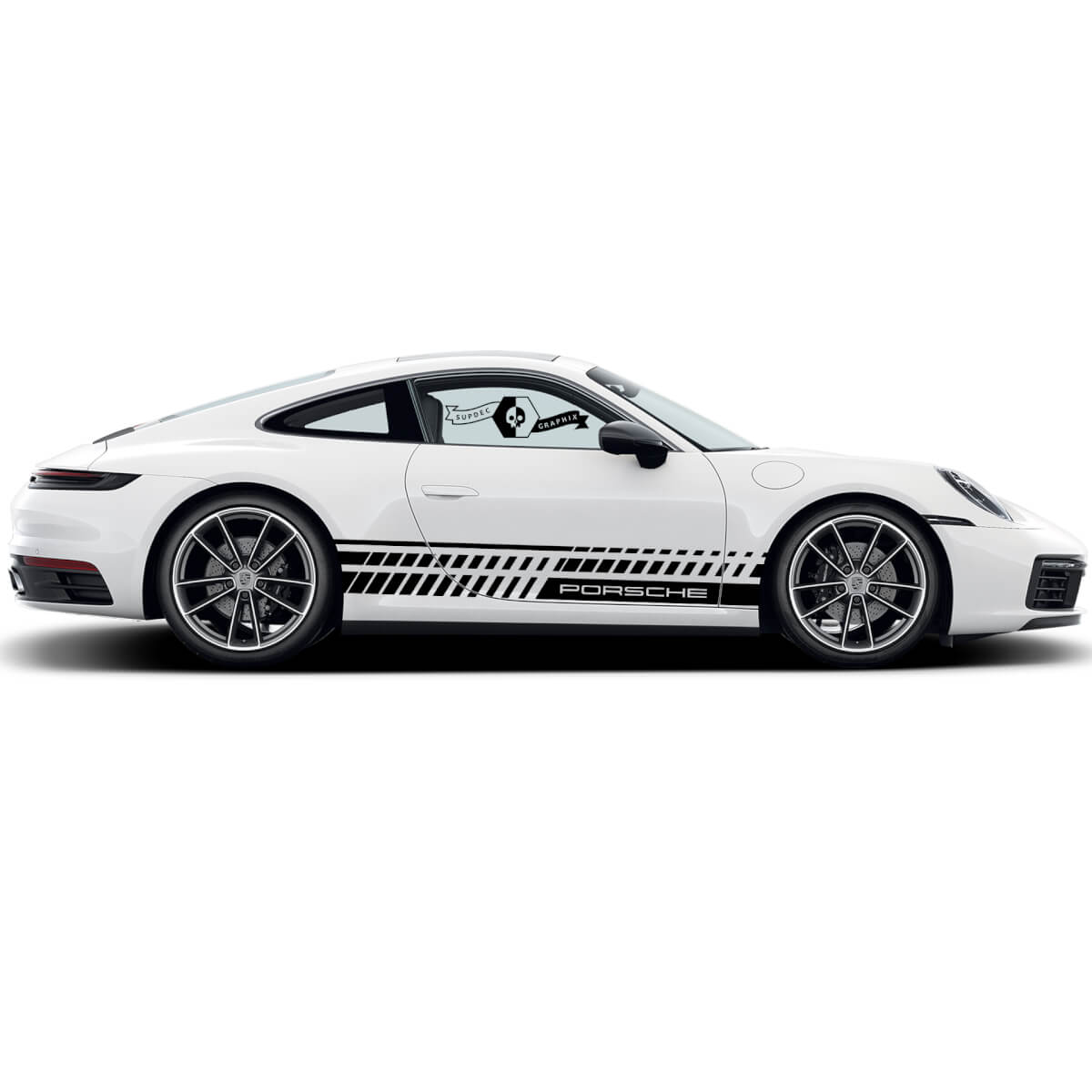 2 Porsche 911 Porsche Carrera Rocker Panel Many Sloping Lines Side Stripes Doors Kit Decal Sticker 