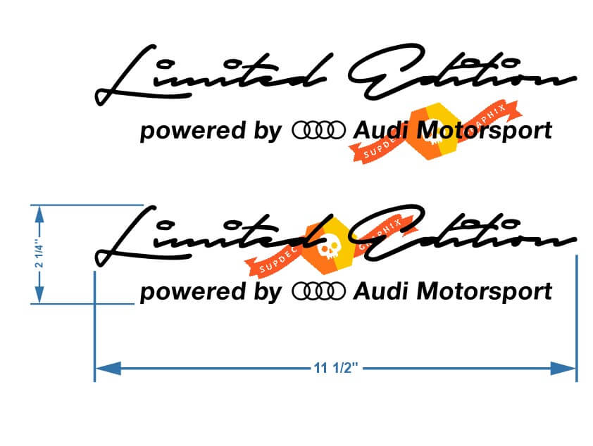 2 x Limited edition Audi Motorsport Decal Sticker compatible with Audi models 2
