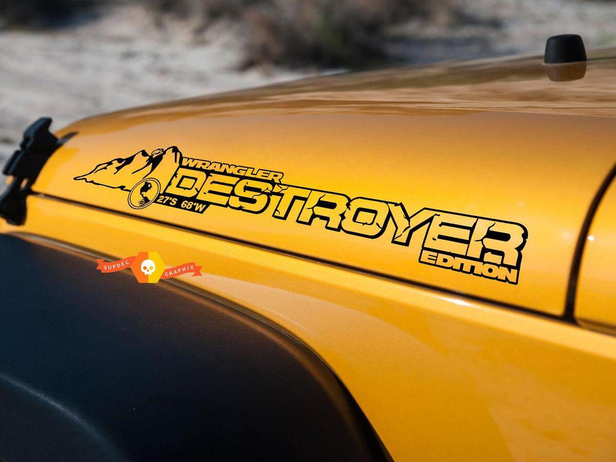 Rubicon Destroyer Mountain Hood Sticker Decal for Jeep Wrangler JK