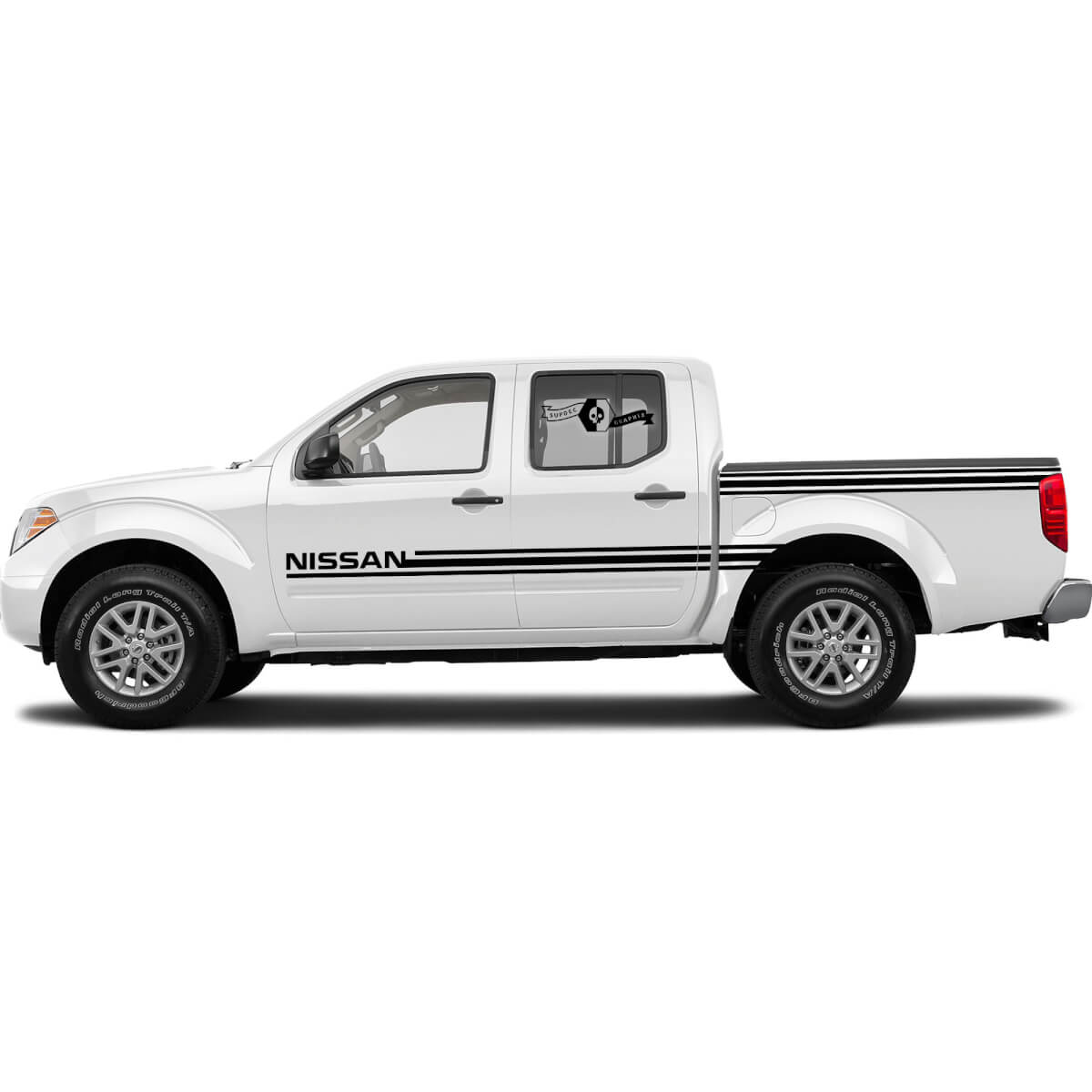 2 Decal Sticker Graphic Side Stripe Doors and Bed For Nissan Frontier Navara D40 D22 