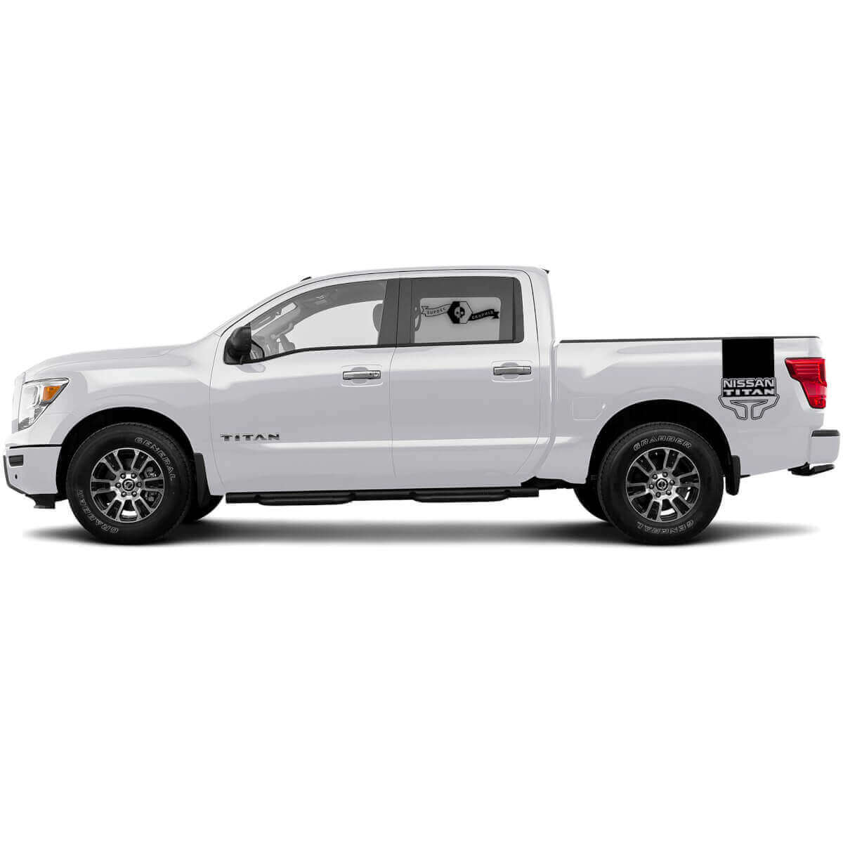 Branded Stripes Bedside Vinyl Decal Sticker for Nissan Titan