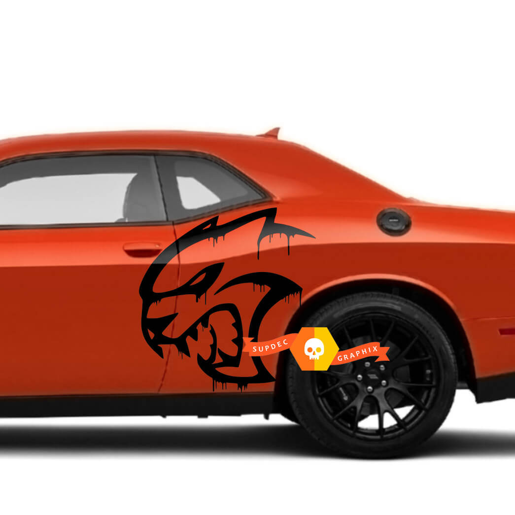 Blood Hellcat decals for Dodge Challenger or Charger Side Vinyl Stickers