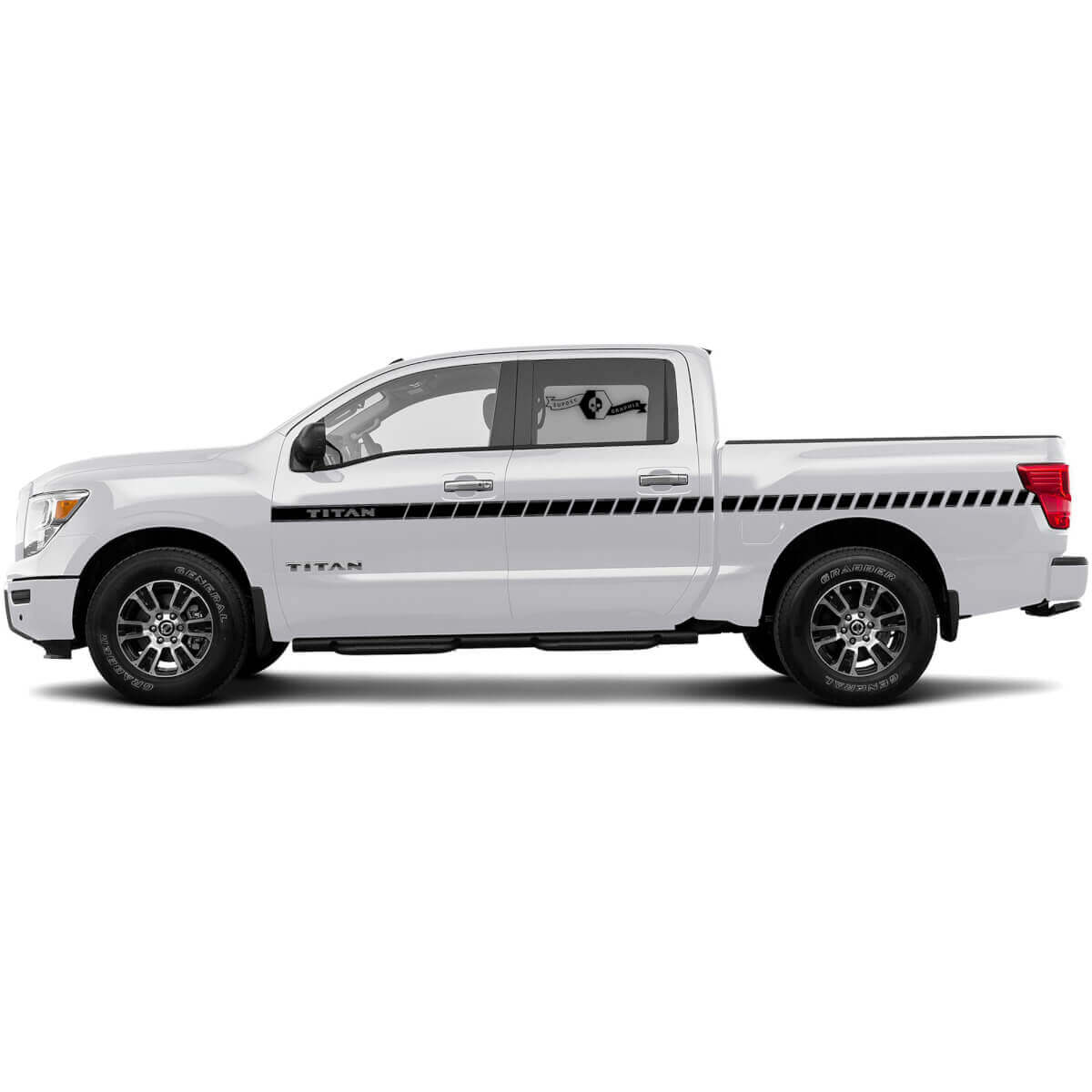 Pair Nissan Decal Doors Rocker Panel Stripe Sticker  For Nissan Titan Side Vinyl Stickers Dotted Line