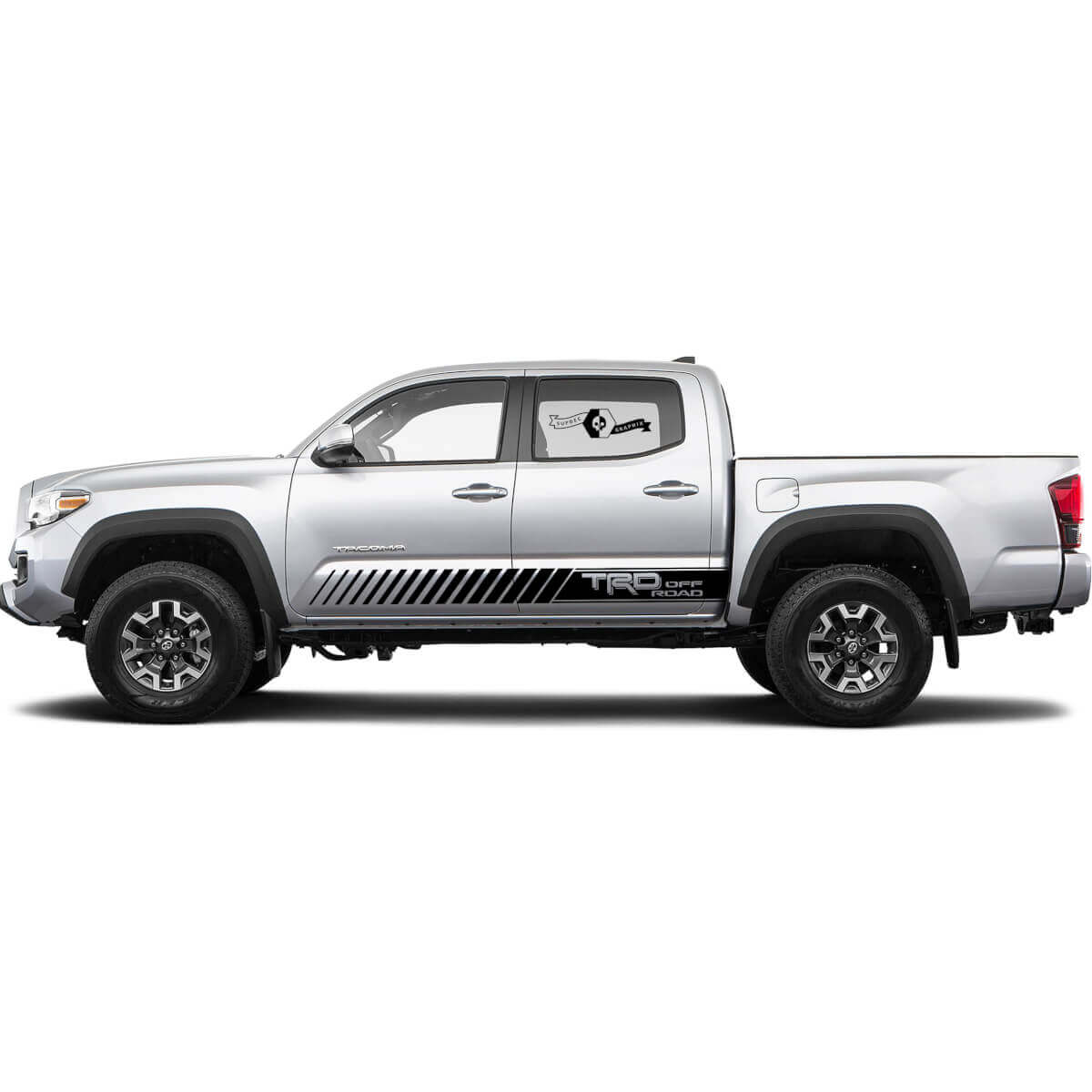 TRD Off Road Strobe Style Stripes Side Vinyl Decal Sticker for Toyota Tacoma 2016-2019