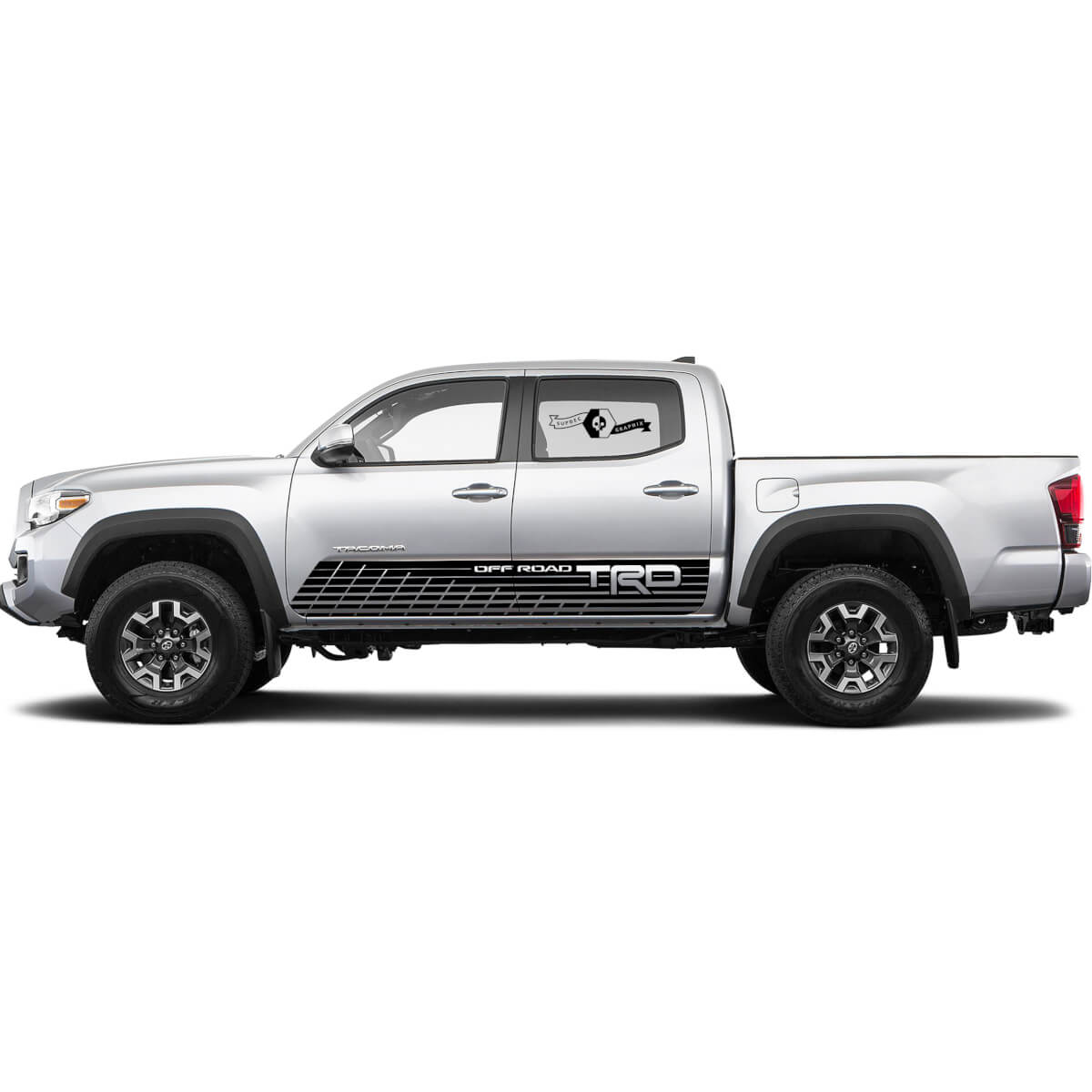 2X Toyota Tacoma TRD Off Road 2021 side Striped Vinyl Decals Rocker Panel Graphics Rally Sticker
