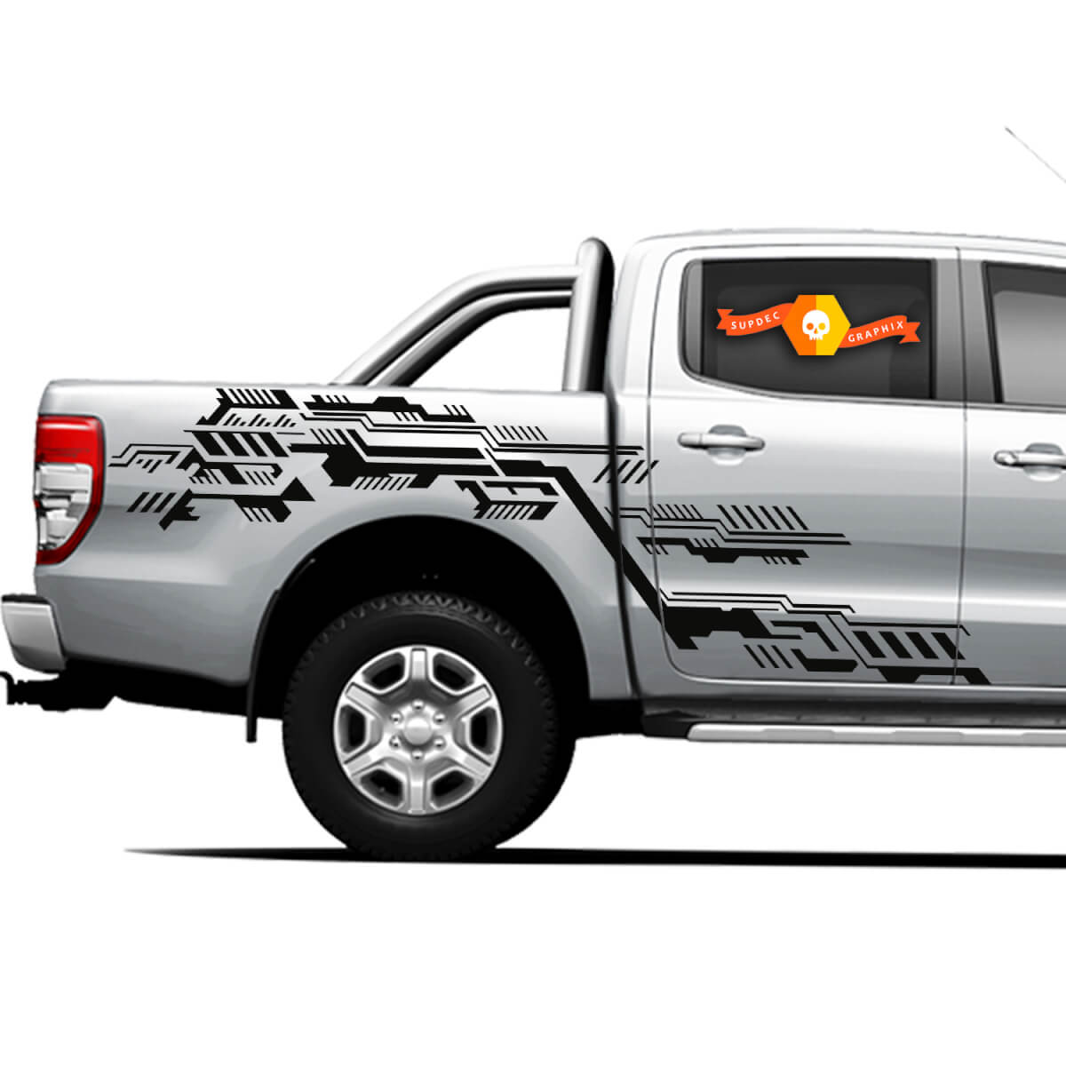 Pair 4×4 Truck Side Bed Graphics vinyl Decals for Ford Ranger Robo