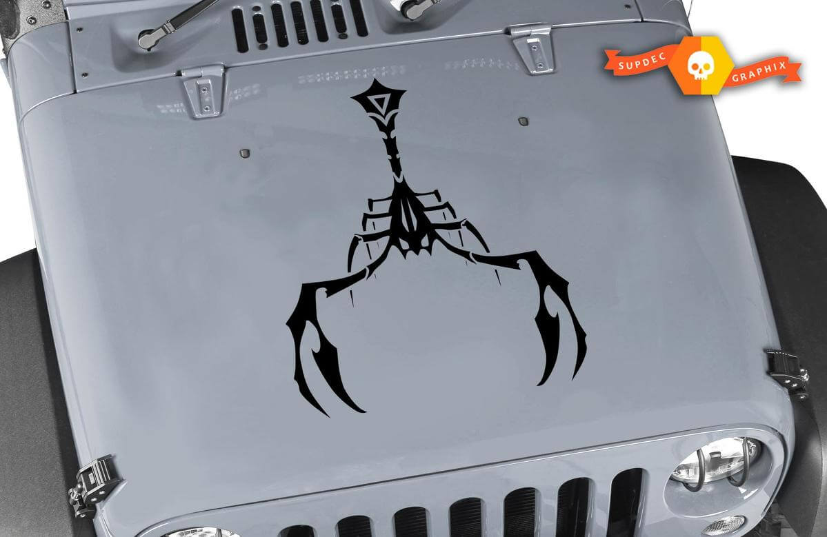 Scorpion Tribal Style Hood Vinyl Decal for Jeep Wrangler