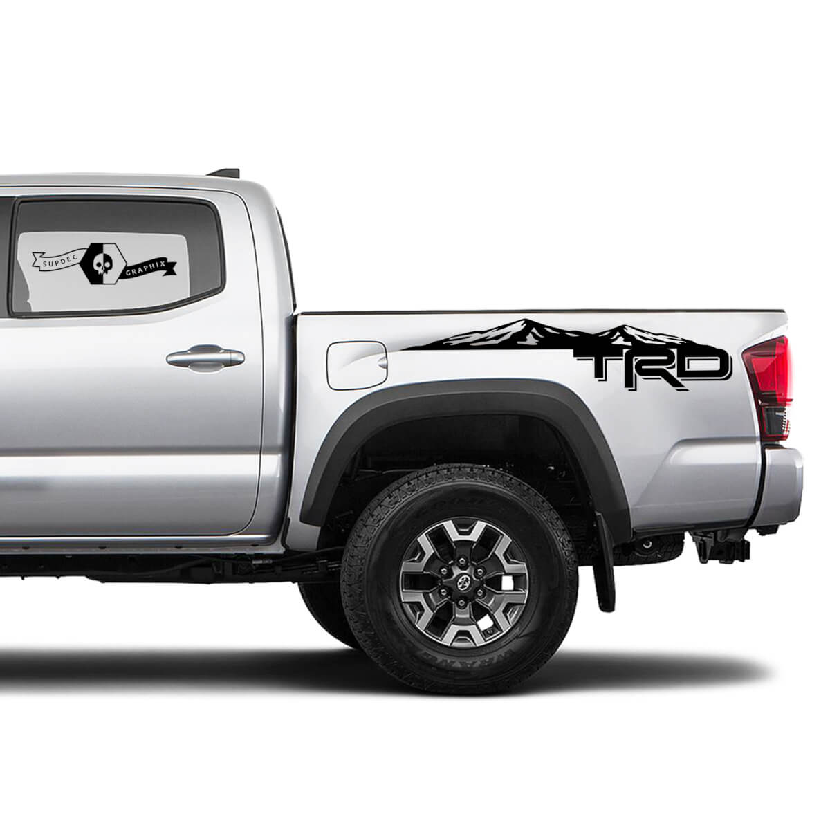 2X Tacoma Toyota TRD Off Road Truck Bed Mountains  side Decals Vinyl Stickers Montains for The Back