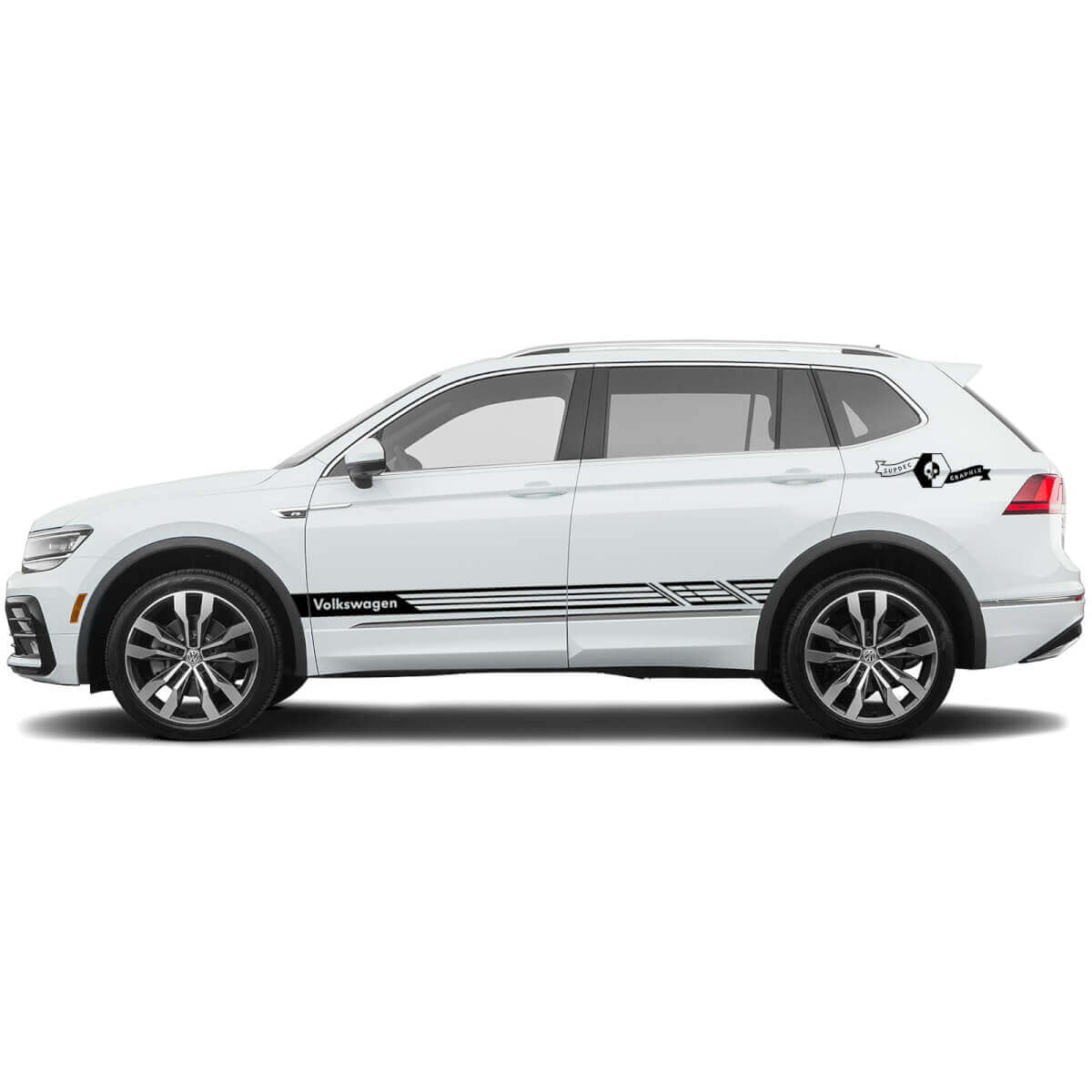 Volkswagen TIGUAN 2x Side Stripes Body decal Graphics vinyl Stickers Minimalism